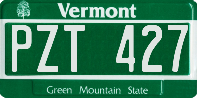 VT license plate PZT427