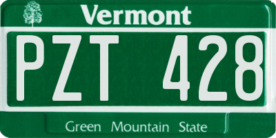VT license plate PZT428