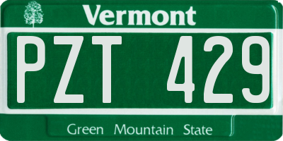 VT license plate PZT429