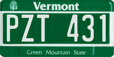 VT license plate PZT431