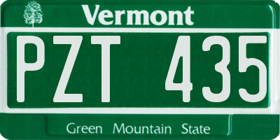 VT license plate PZT435