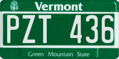 VT license plate PZT436
