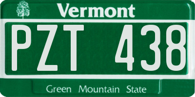 VT license plate PZT438