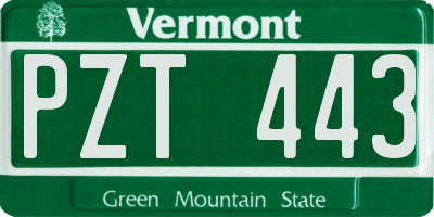 VT license plate PZT443