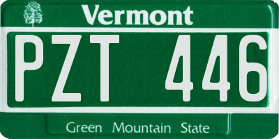 VT license plate PZT446