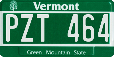 VT license plate PZT464