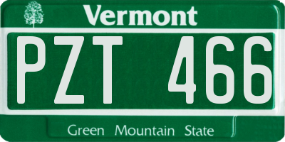 VT license plate PZT466