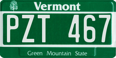 VT license plate PZT467