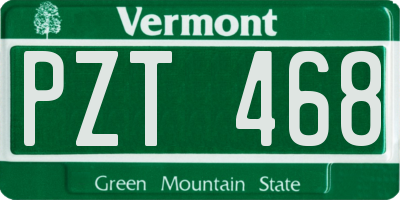 VT license plate PZT468