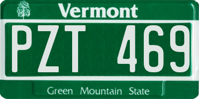 VT license plate PZT469