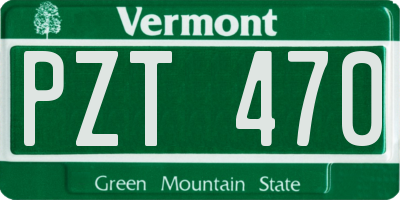 VT license plate PZT470