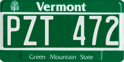 VT license plate PZT472