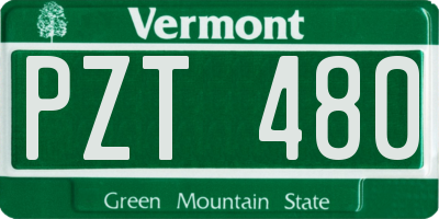 VT license plate PZT480