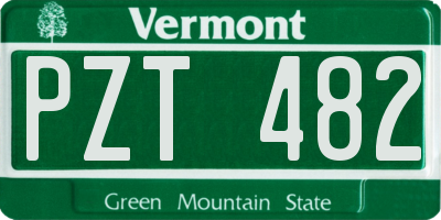VT license plate PZT482