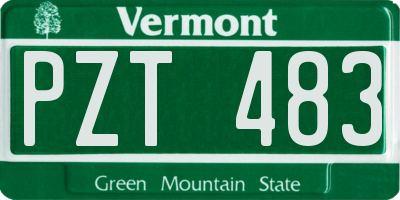 VT license plate PZT483