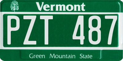 VT license plate PZT487