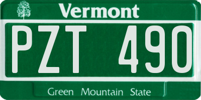 VT license plate PZT490