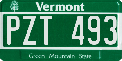 VT license plate PZT493