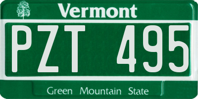 VT license plate PZT495