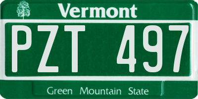 VT license plate PZT497