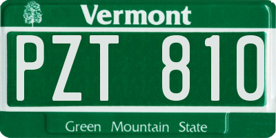 VT license plate PZT810