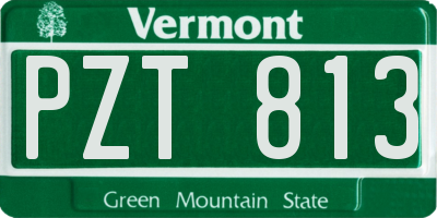 VT license plate PZT813
