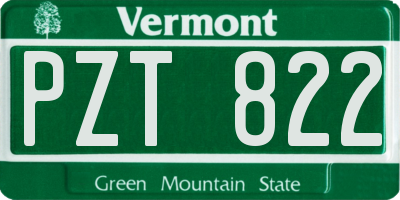 VT license plate PZT822