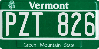 VT license plate PZT826