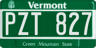 VT license plate PZT827