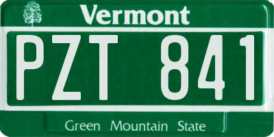 VT license plate PZT841