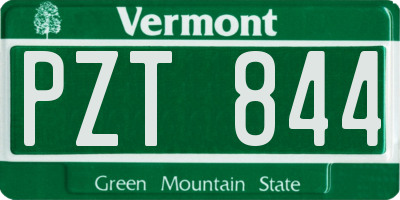 VT license plate PZT844