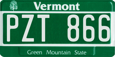 VT license plate PZT866