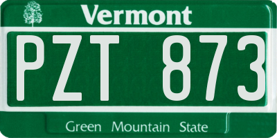 VT license plate PZT873