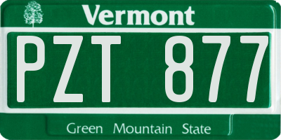 VT license plate PZT877