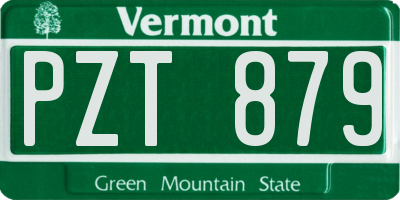 VT license plate PZT879