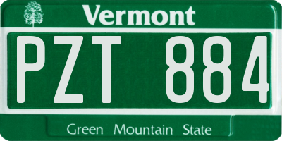 VT license plate PZT884