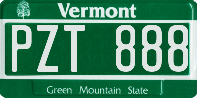 VT license plate PZT888