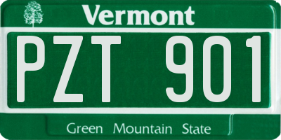 VT license plate PZT901