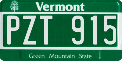VT license plate PZT915