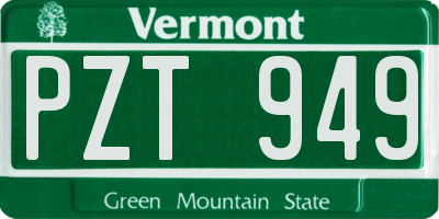 VT license plate PZT949