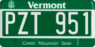 VT license plate PZT951