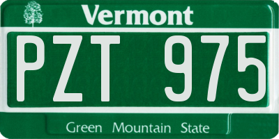 VT license plate PZT975