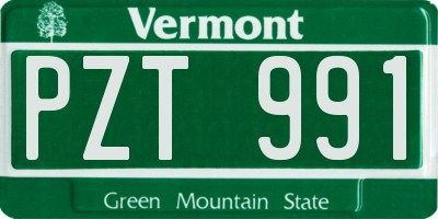 VT license plate PZT991