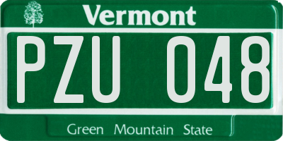 VT license plate PZU048