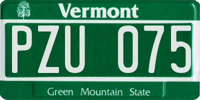 VT license plate PZU075