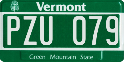 VT license plate PZU079