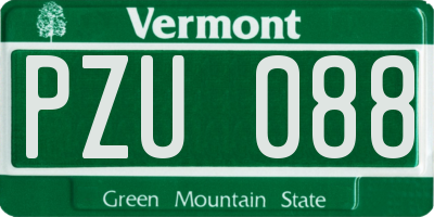 VT license plate PZU088