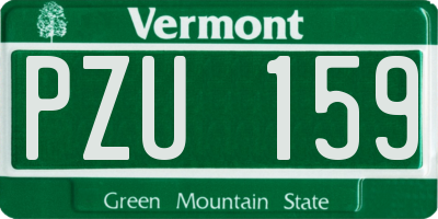 VT license plate PZU159