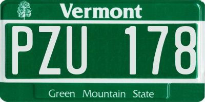 VT license plate PZU178