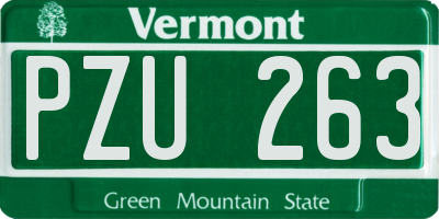 VT license plate PZU263